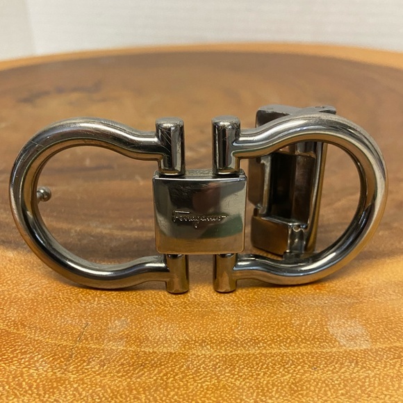 Salvatore Ferragamo Silver Tone Belt Buckle Made In Italy